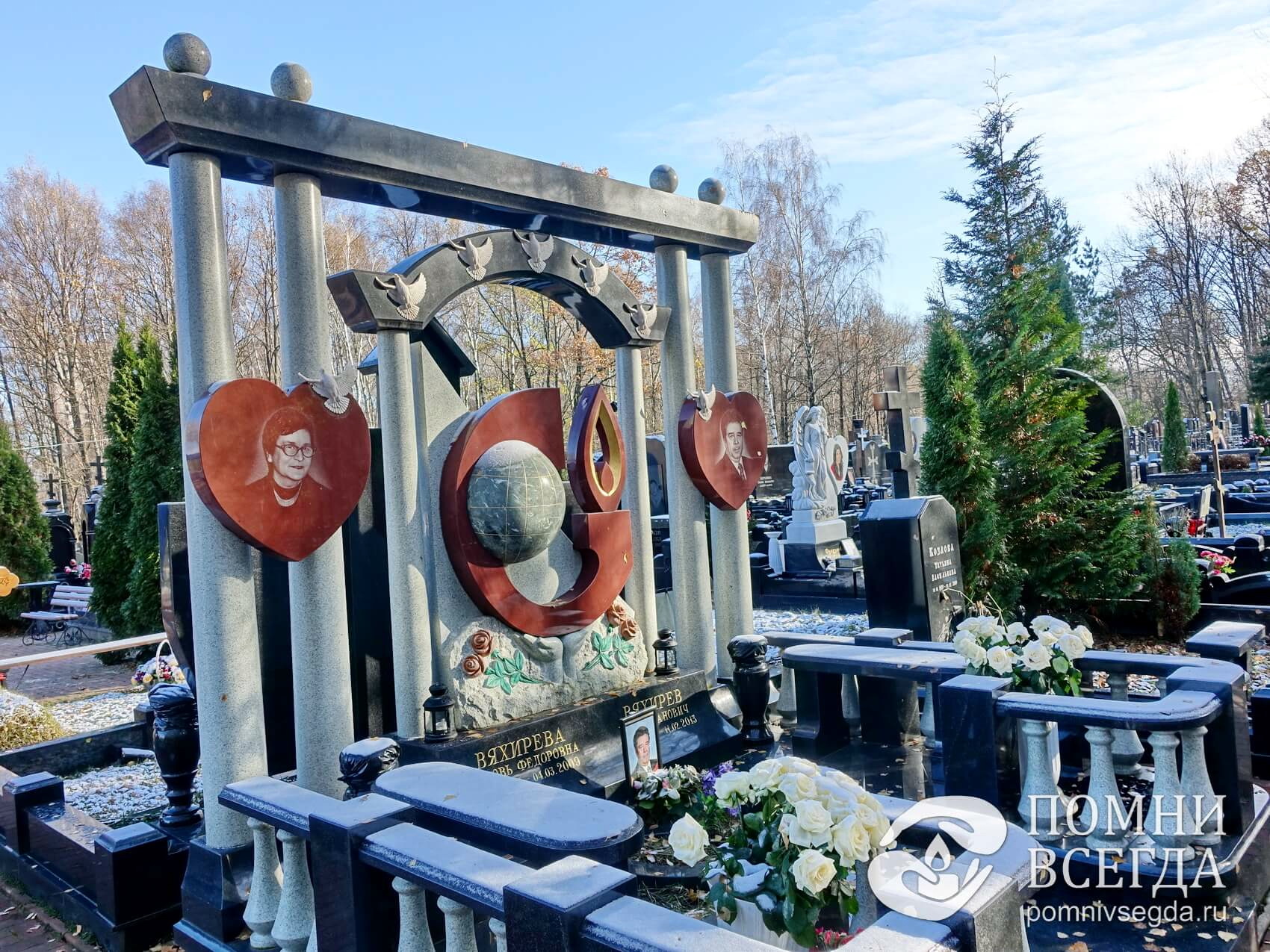 Уникальная мемориальная композиция на две могилы